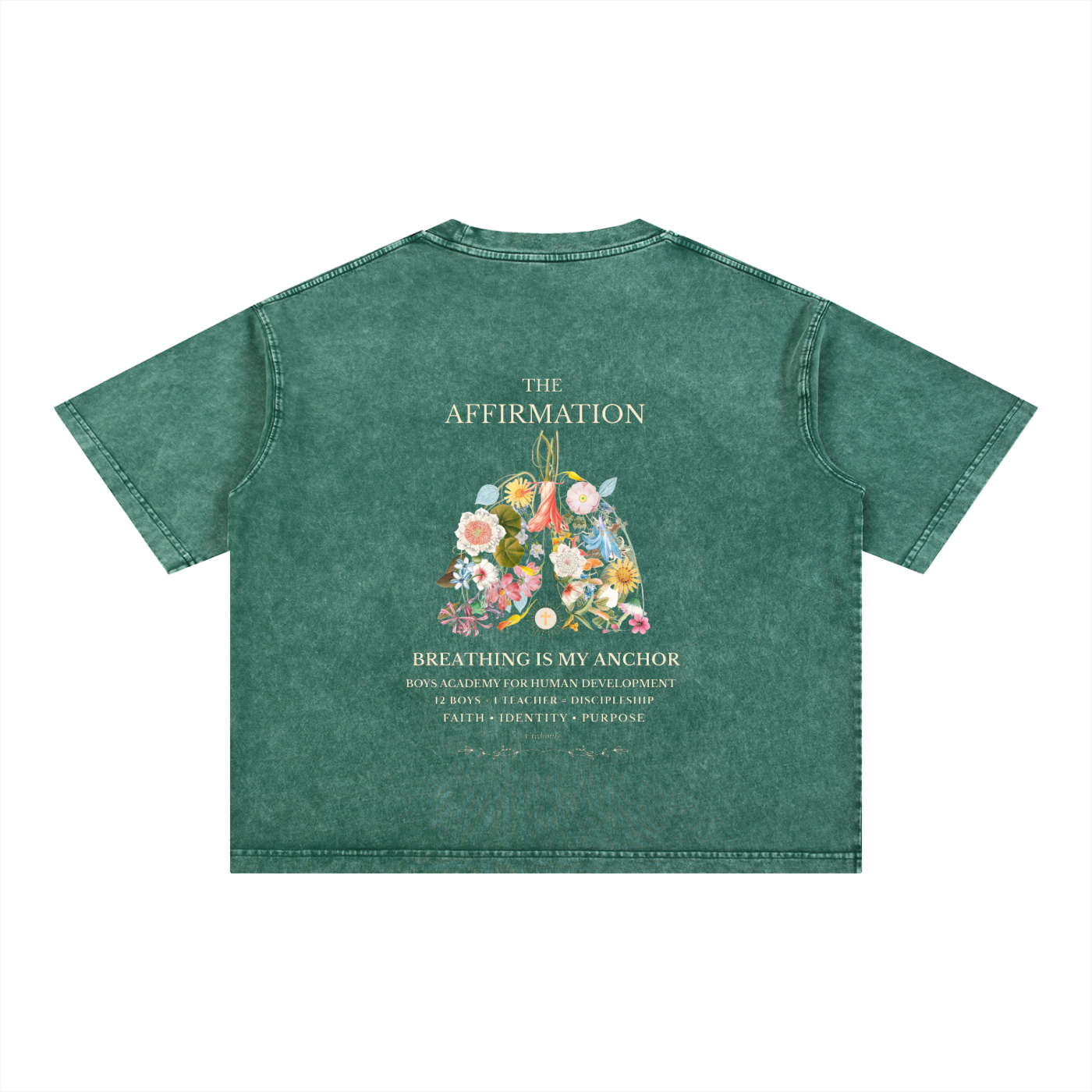 Breathing  Is My Anchor v1 - Mineral Wash Boxy Cotton T-Shirt