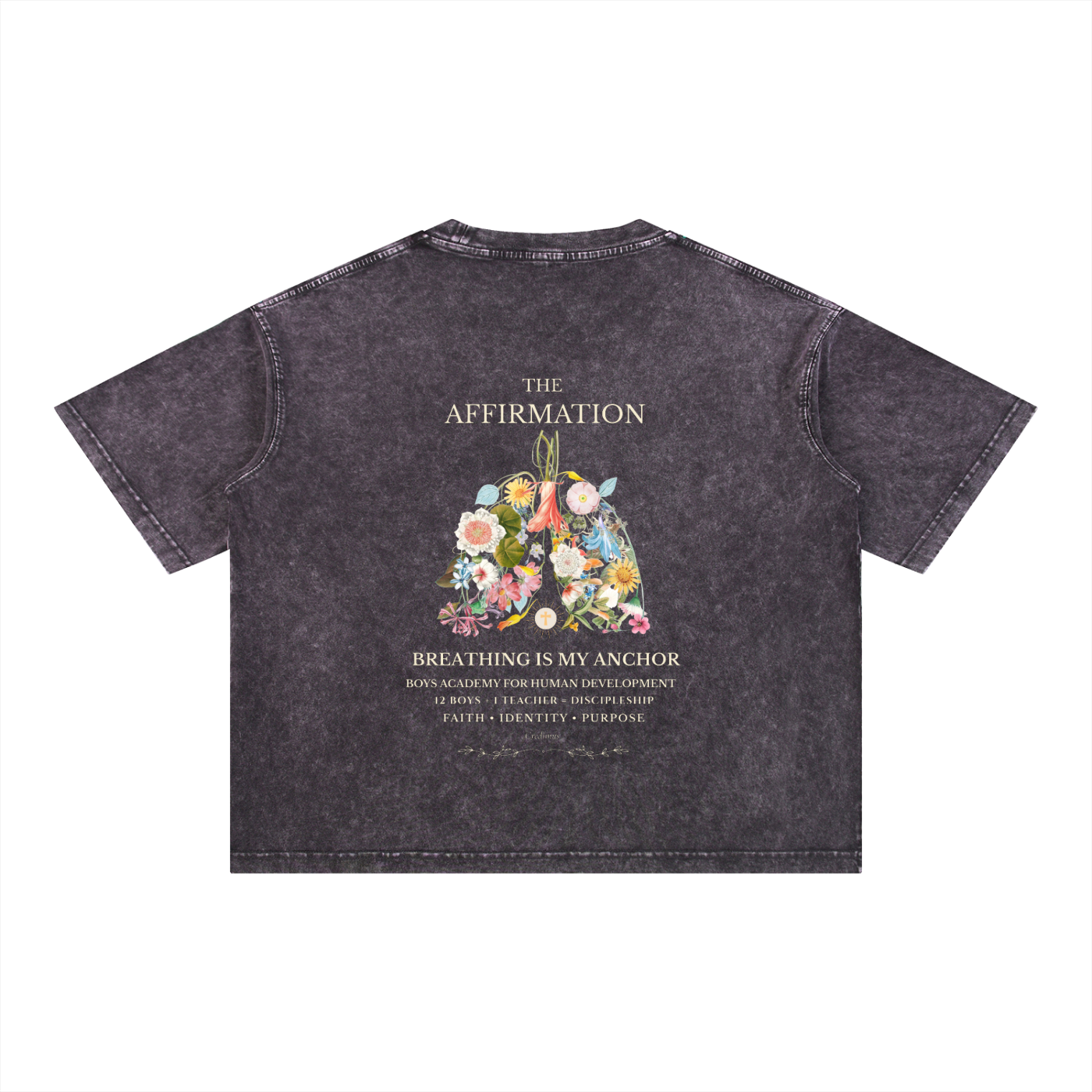 Breathing  Is My Anchor v1 - Mineral Wash Boxy Cotton T-Shirt