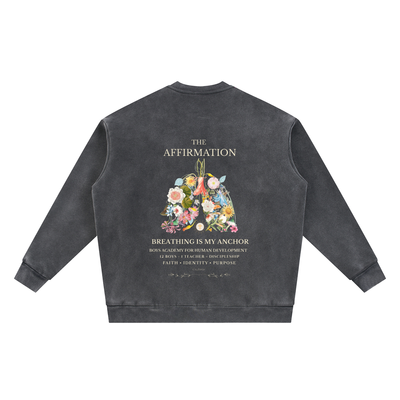 Breathing Is My Anchor - Vintage Washed Fleece Baseball Jacket