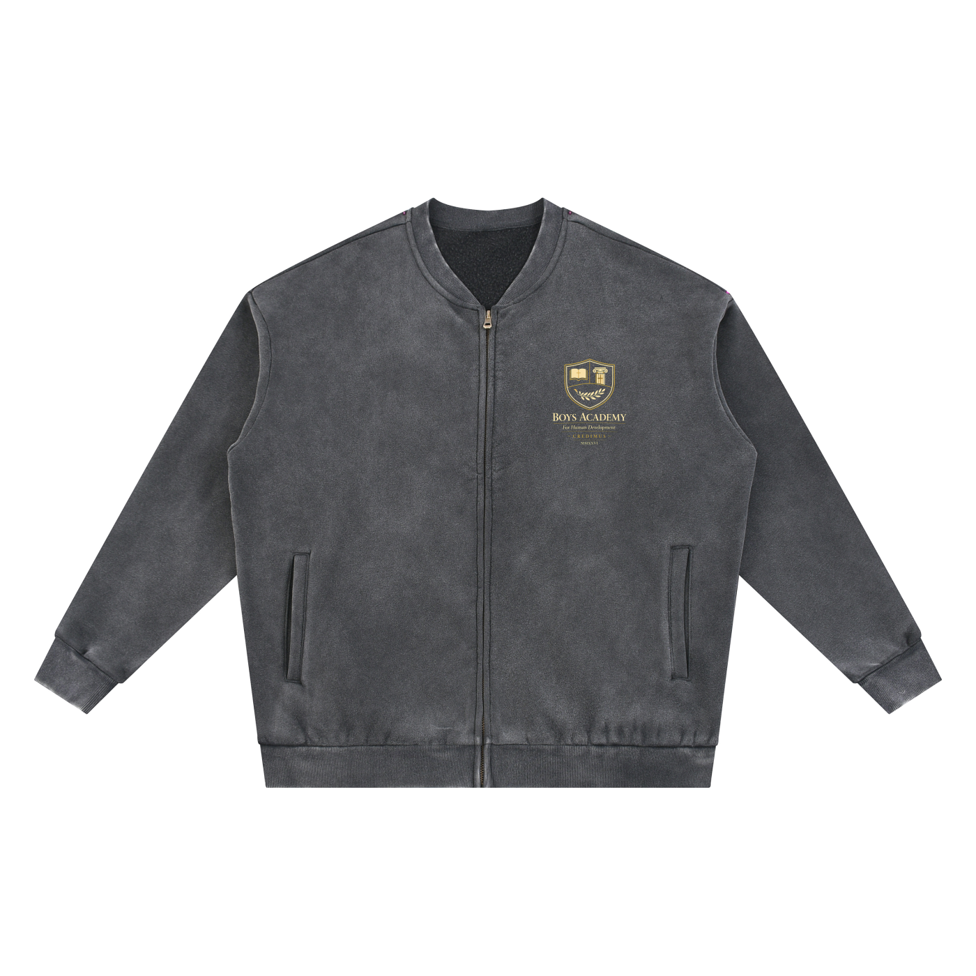 Breathing Is My Anchor - Vintage Washed Fleece Baseball Jacket