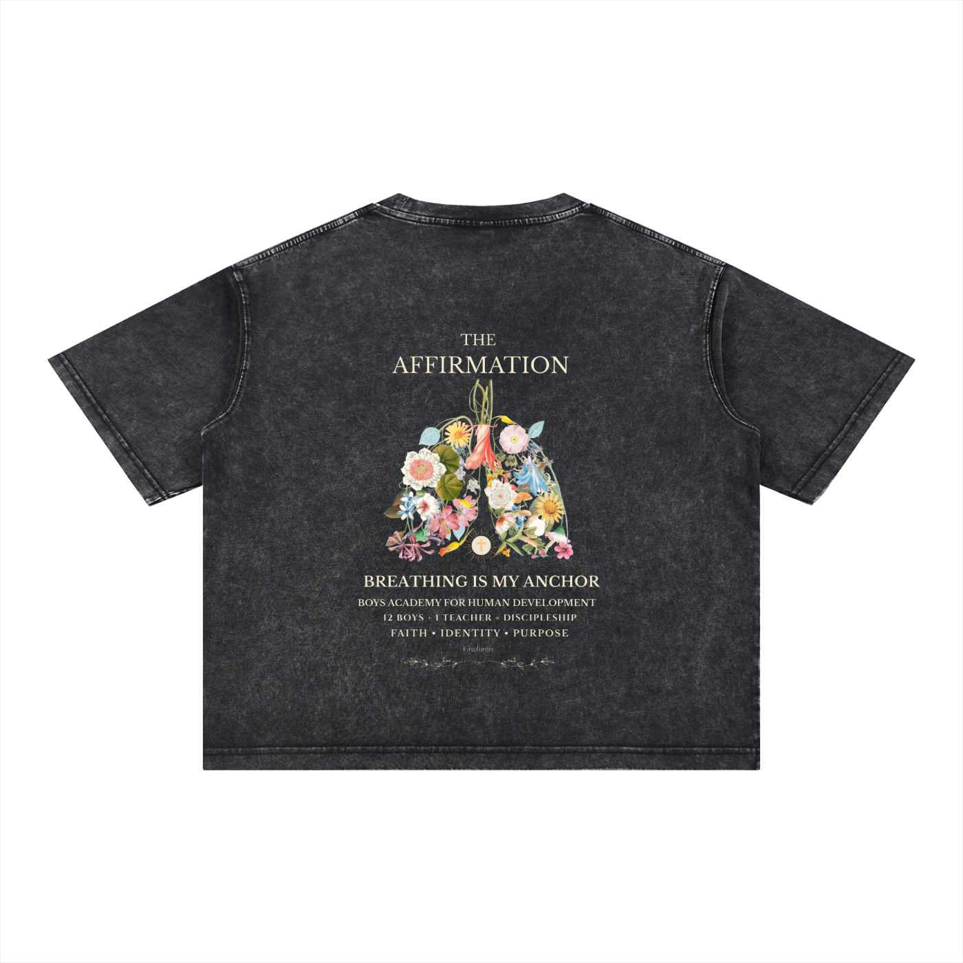 Breathing  Is My Anchor v1 - Mineral Wash Boxy Cotton T-Shirt