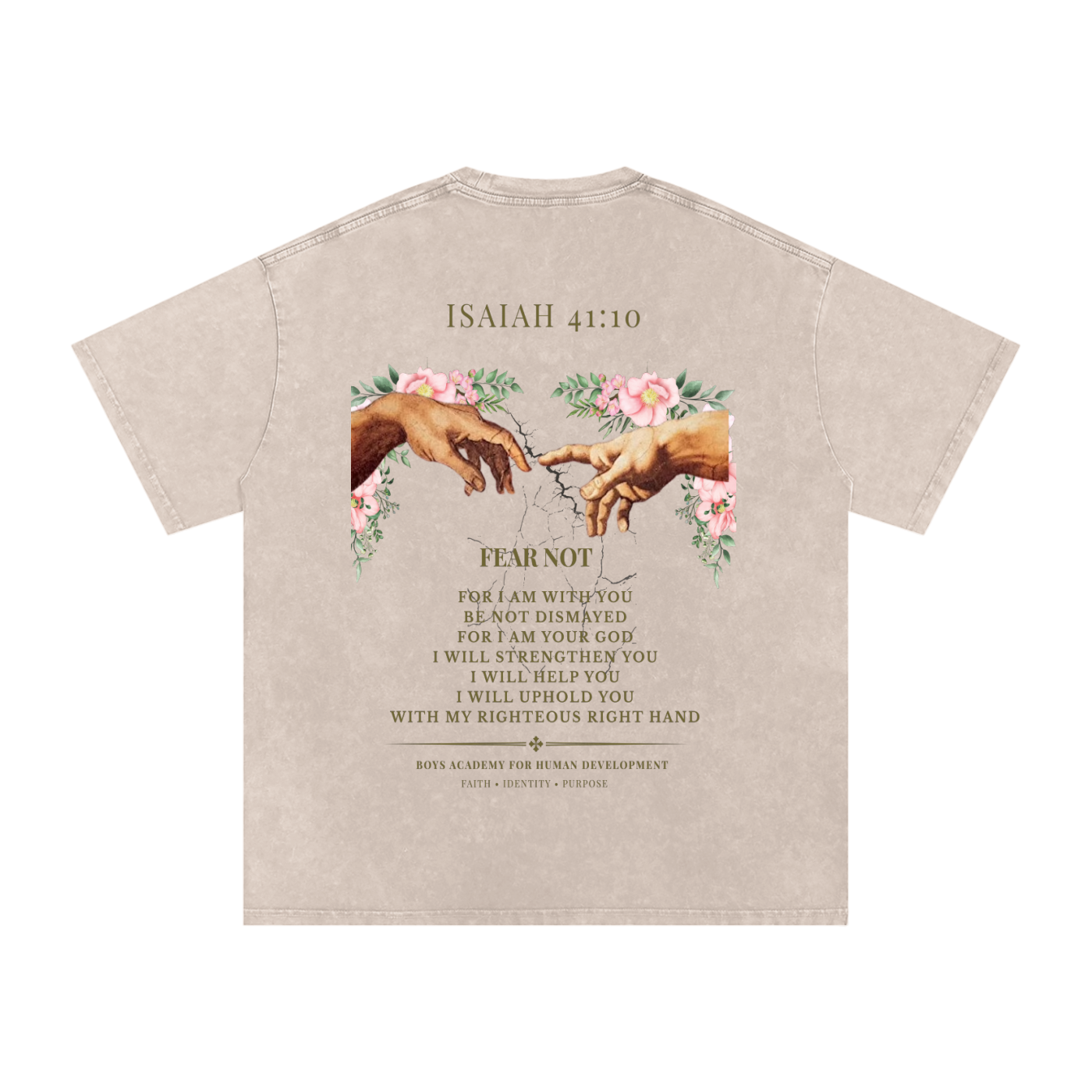 Isaiah 41:10 Snow Washed Oversized Cotton T-Shirt